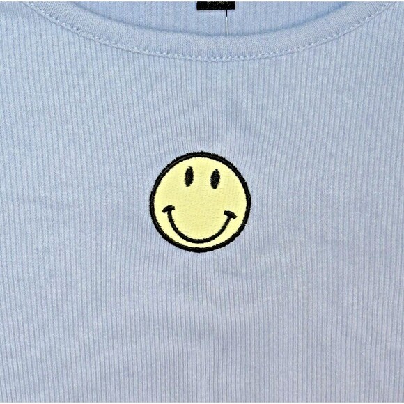 Art Class Girls Blue Long Sleeve Lightly Ribbed Smiley Shirt Size XL 14 New! - Picture 3 of 9